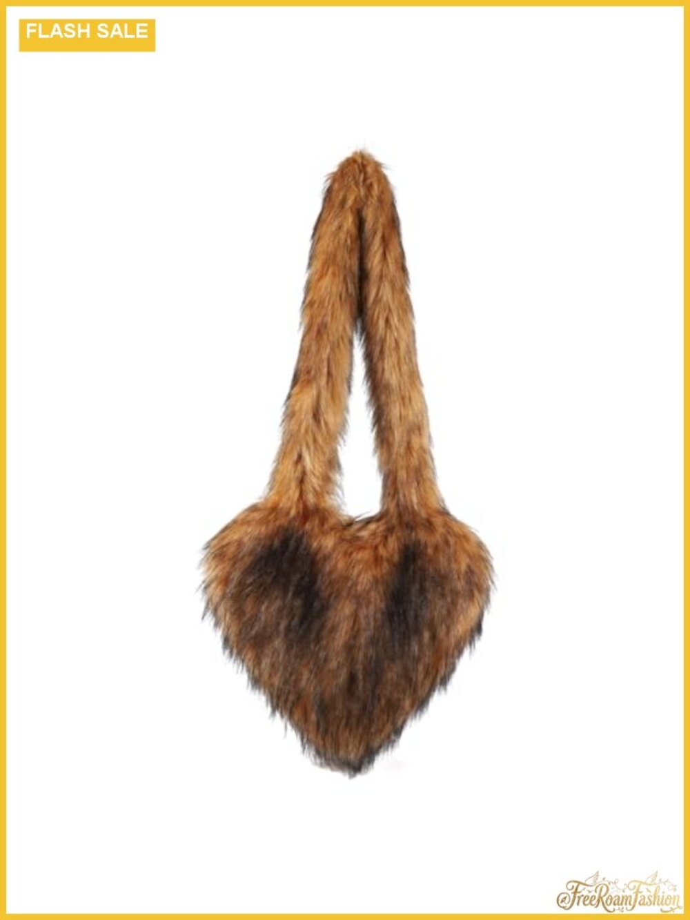 Faux Fur Heart Shaped Shoulder Bag with Strap
